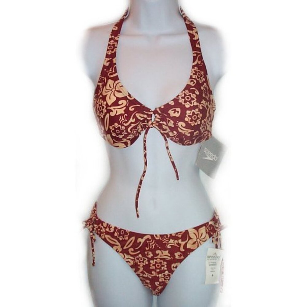 SPEEDO Tropical Print Bikini - Sz 8 - NEW